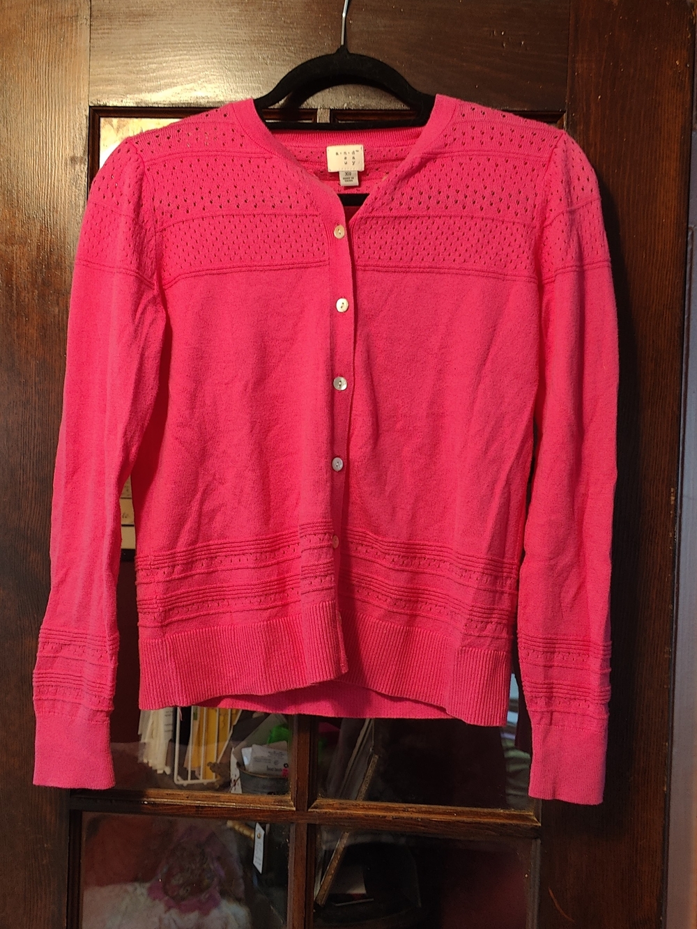 Pink Button-Up Cardigan - Picture 1 of 4